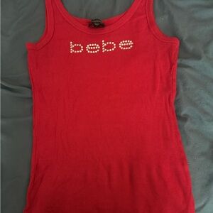 Bebe Vibrant Red Tank Top